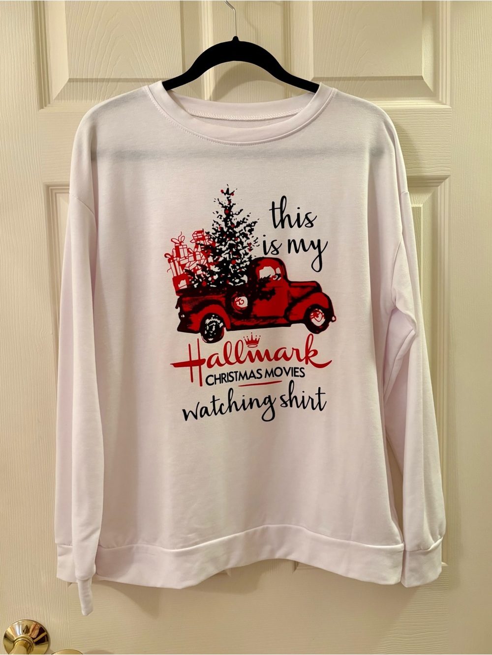 Hallmark White Holiday Truck Graphic Sweatshirt